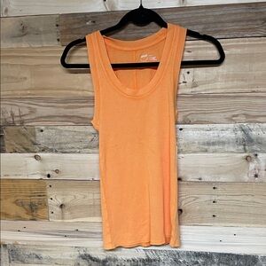 Aerie size XS Vibrant Orange Razor Back Ribbed Scoop Neck Soft Stretchy Tank Top